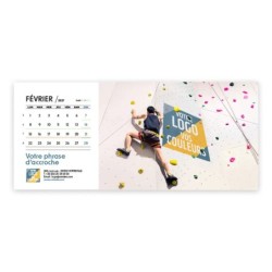 Calendrier chevalet horizontal (23x10 cm) personnalisé - Logo intégré Valeurs du sport