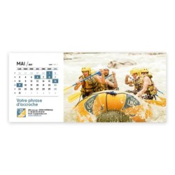 Calendrier chevalet horizontal (23x10 cm) personnalisé - Logo intégré Valeurs du sport