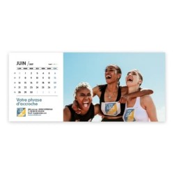 Calendrier chevalet horizontal (23x10 cm) personnalisé - Logo intégré Valeurs du sport
