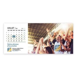 Calendrier chevalet horizontal (23x10 cm) personnalisé - Logo intégré Valeurs du sport