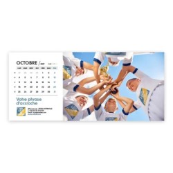 Calendrier chevalet horizontal (23x10 cm) personnalisé - Logo intégré Valeurs du sport