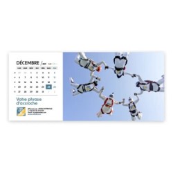 Calendrier chevalet horizontal (23x10 cm) personnalisé - Logo intégré Valeurs du sport