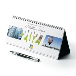 Calendrier chevalet horizontal (23x10 cm) personnalisé - Logo intégré Giga