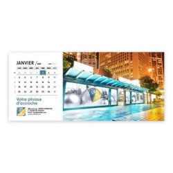 Calendrier chevalet horizontal (23x10 cm) personnalisé - Logo intégré Giga