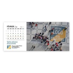 Calendrier chevalet horizontal (23x10 cm) personnalisé - Logo intégré Giga