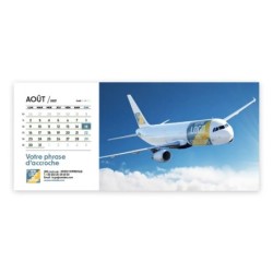 Calendrier chevalet horizontal (23x10 cm) personnalisé - Logo intégré Giga