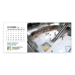 Calendrier chevalet horizontal (23x10 cm) personnalisé - Logo intégré Giga