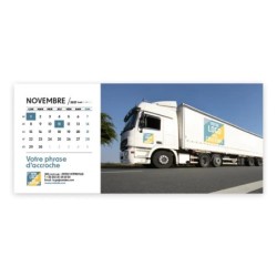 Calendrier chevalet horizontal (23x10 cm) personnalisé - Logo intégré Giga