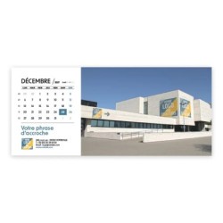 Calendrier chevalet horizontal (23x10 cm) personnalisé - Logo intégré Giga