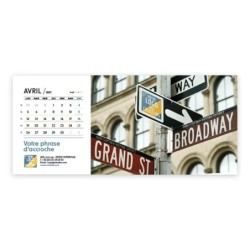 Calendrier chevalet horizontal (23x10 cm) personnalisé - Logo intégré Visio