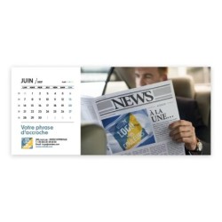 Calendrier chevalet horizontal (23x10 cm) personnalisé - Logo intégré Visio