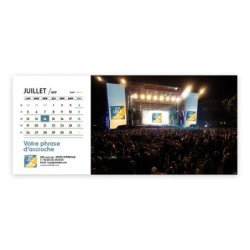 Calendrier chevalet horizontal (23x10 cm) personnalisé - Logo intégré Visio