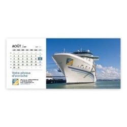 Calendrier chevalet horizontal (23x10 cm) personnalisé - Logo intégré Visio