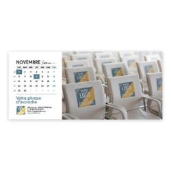 Calendrier chevalet horizontal (23x10 cm) personnalisé - Logo intégré Visio