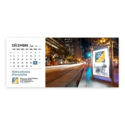 Calendrier chevalet horizontal (23x10 cm) personnalisé - Logo intégré Visio