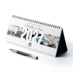Calendrier chevalet horizontal (23x10 cm) personnalisé - Logo intégré Réseau