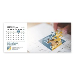 Calendrier chevalet horizontal (23x10 cm) personnalisé - Logo intégré Réseau