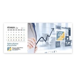 Calendrier chevalet horizontal (23x10 cm) personnalisé - Logo intégré Réseau