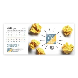 Calendrier chevalet horizontal (23x10 cm) personnalisé - Logo intégré Réseau