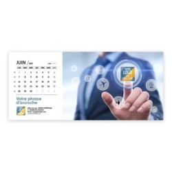 Calendrier chevalet horizontal (23x10 cm) personnalisé - Logo intégré Réseau