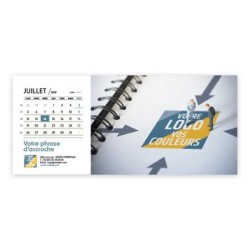 Calendrier chevalet horizontal (23x10 cm) personnalisé - Logo intégré Réseau