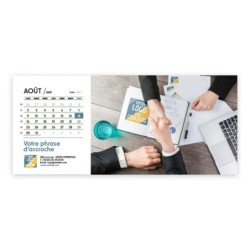 Calendrier chevalet horizontal (23x10 cm) personnalisé - Logo intégré Réseau