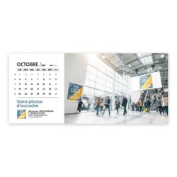 Calendrier chevalet horizontal (23x10 cm) personnalisé - Logo intégré Réseau