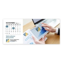 Calendrier chevalet horizontal (23x10 cm) personnalisé - Logo intégré Réseau