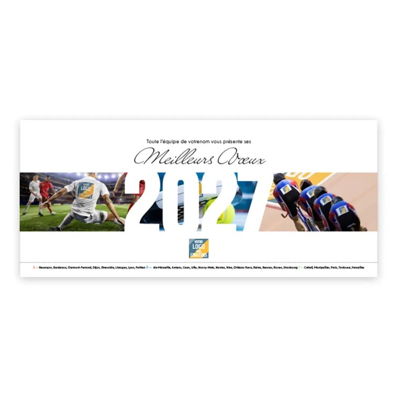 Calendrier chevalet horizontal (23x10 cm) personnalisé - Logo intégré Performance