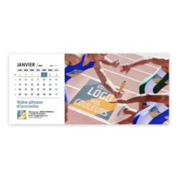 Calendrier chevalet horizontal (23x10 cm) personnalisé - Logo intégré Performance
