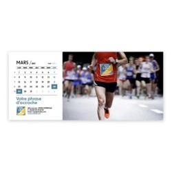 Calendrier chevalet horizontal (23x10 cm) personnalisé - Logo intégré Performance