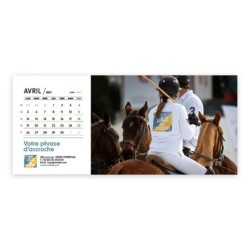Calendrier chevalet horizontal (23x10 cm) personnalisé - Logo intégré Performance