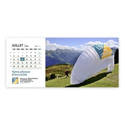 Calendrier chevalet horizontal (23x10 cm) personnalisé - Logo intégré Performance