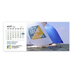 Calendrier chevalet horizontal (23x10 cm) personnalisé - Logo intégré Performance