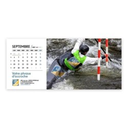 Calendrier chevalet horizontal (23x10 cm) personnalisé - Logo intégré Performance