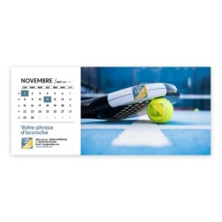 Calendrier chevalet horizontal (23x10 cm) personnalisé - Logo intégré Performance