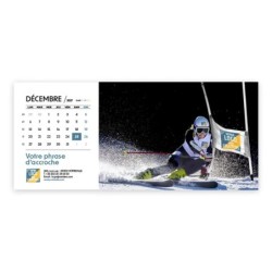 Calendrier chevalet horizontal (23x10 cm) personnalisé - Logo intégré Performance