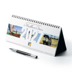 Calendrier chevalet horizontal (23x10 cm) personnalisé - Logo intégré Voyage