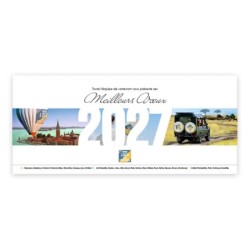 Calendrier chevalet horizontal (23x10 cm) personnalisé - Logo intégré Voyage