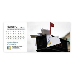 Calendrier chevalet horizontal (23x10 cm) personnalisé - Logo intégré Voyage