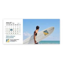 Calendrier chevalet horizontal (23x10 cm) personnalisé - Logo intégré Voyage