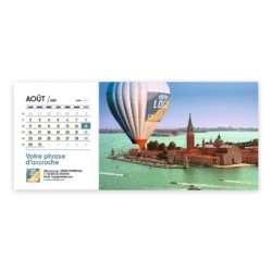 Calendrier chevalet horizontal (23x10 cm) personnalisé - Logo intégré Voyage