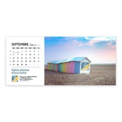 Calendrier chevalet horizontal (23x10 cm) personnalisé - Logo intégré Voyage