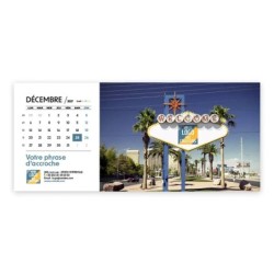 Calendrier chevalet horizontal (23x10 cm) personnalisé - Logo intégré Voyage