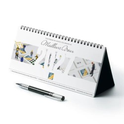 Calendrier chevalet horizontal (23x10 cm) personnalisé - Logo intégré Miniature