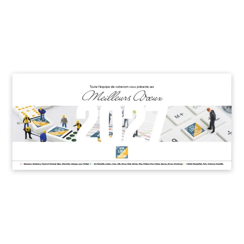 Calendrier chevalet horizontal (23x10 cm) personnalisé - Logo intégré Miniature