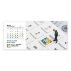 Calendrier chevalet horizontal (23x10 cm) personnalisé - Logo intégré Miniature