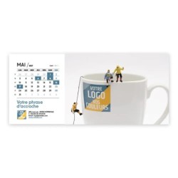 Calendrier chevalet horizontal (23x10 cm) personnalisé - Logo intégré Miniature
