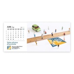 Calendrier chevalet horizontal (23x10 cm) personnalisé - Logo intégré Miniature