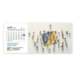 Calendrier chevalet horizontal (23x10 cm) personnalisé - Logo intégré Miniature